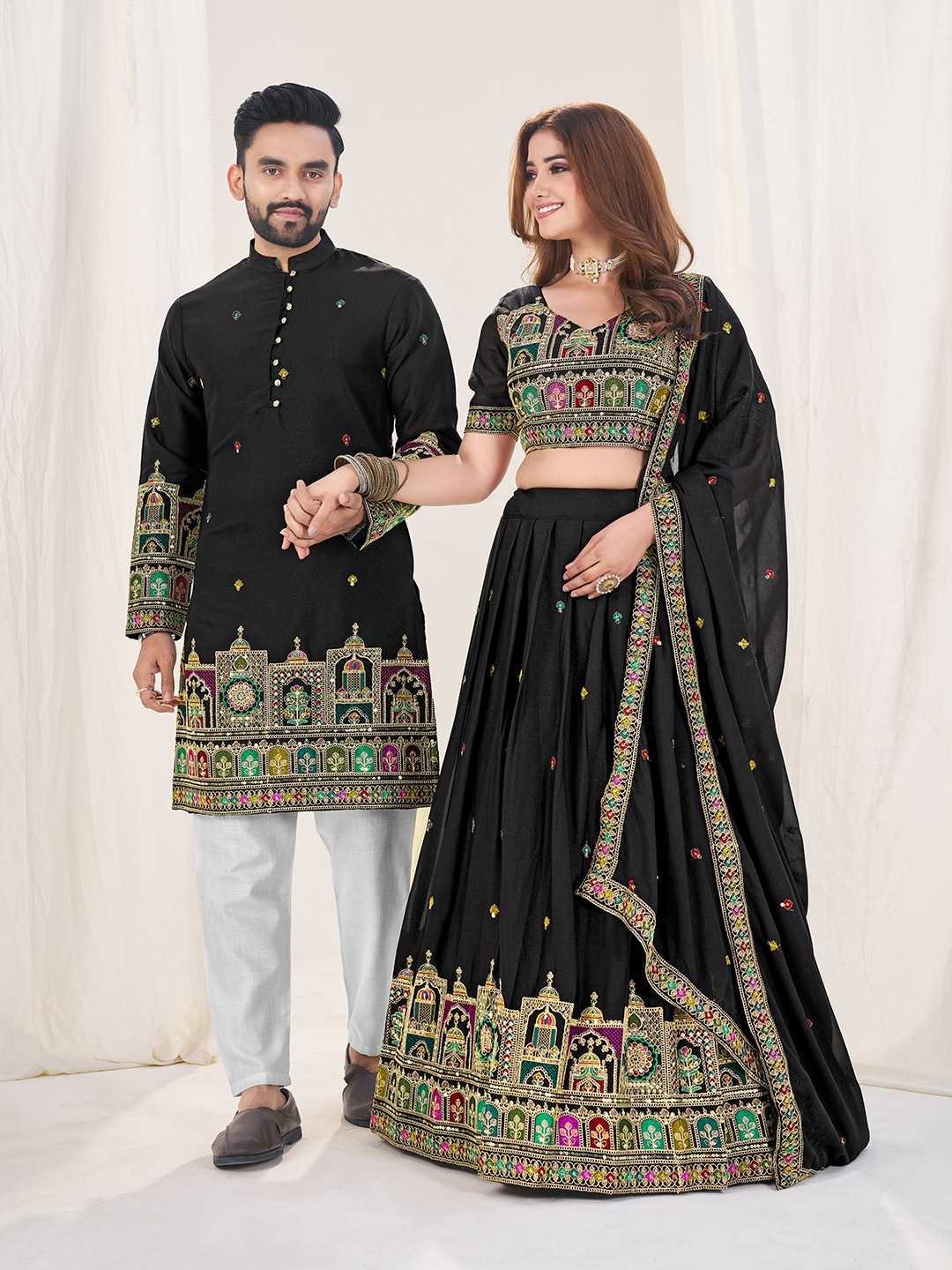 Ynf Georgette KESH530 SS Couple 4 Couple Wear Wholesale Festive Matching Couple Dresses Manufacturer- Kapda Export
