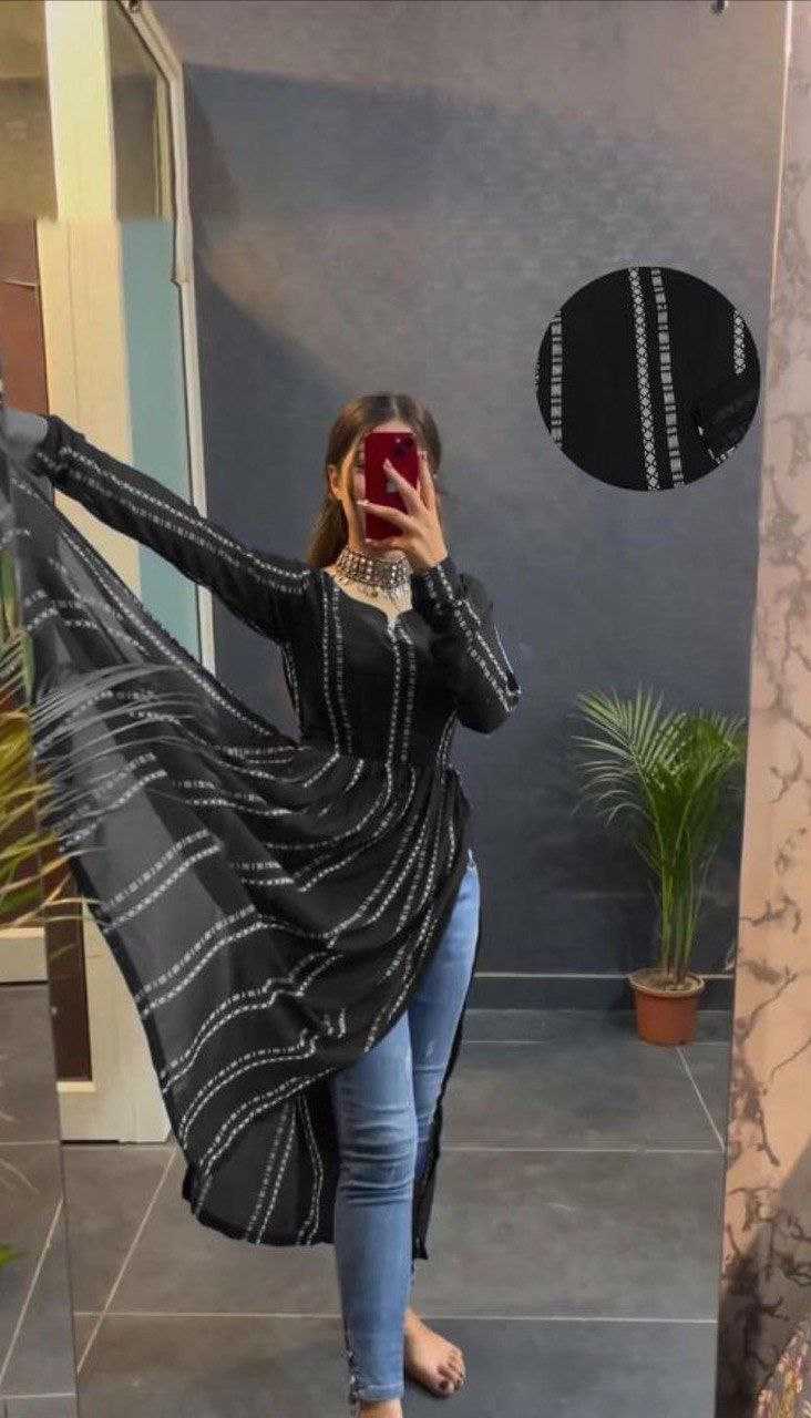 Ynf Georgette KESH550 160 Kurti Wholesale Casual Kurtis Printed Kurtis Anarkali Kurtis Bandhani Kurtis Manufacturer- Kapda Export