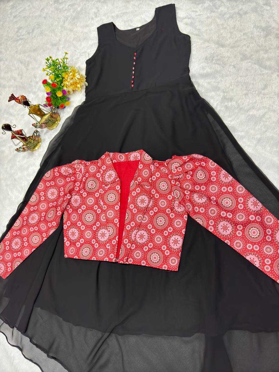 Ynf Georgette KESH616 150 Kurti Wholesale Party Wear Kurtis Anarkali Kurtis Kurti With Jacket Manufacturer- Kapda Export