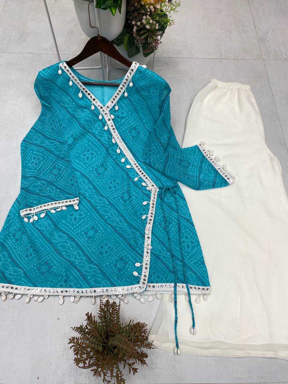 Ynf Georgette RIN110 399 Kurti Wholesale Casual Kurtis Printed Kurtis Bandhani Kurtis Manufacturer- Kapda Export