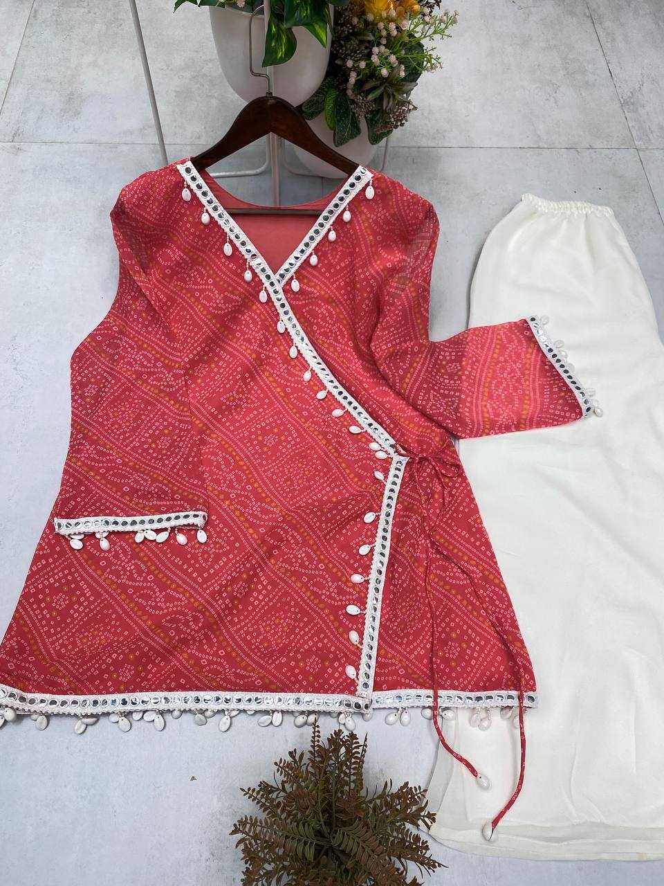 Ynf Georgette RIN110 399 Kurti Wholesale Casual Kurtis Printed Kurtis Bandhani Kurtis Manufacturer- Kapda Export