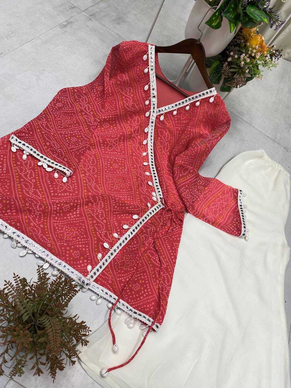 Ynf Georgette RIN110 399 Kurti Wholesale Casual Kurtis Printed Kurtis Bandhani Kurtis Manufacturer- Kapda Export