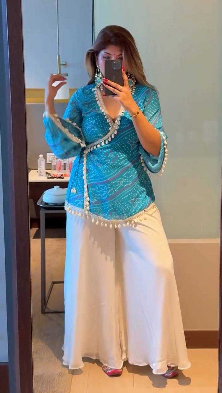 Ynf Georgette RIN110 399 Kurti Wholesale Casual Kurtis Printed Kurtis Bandhani Kurtis Manufacturer- Kapda Export