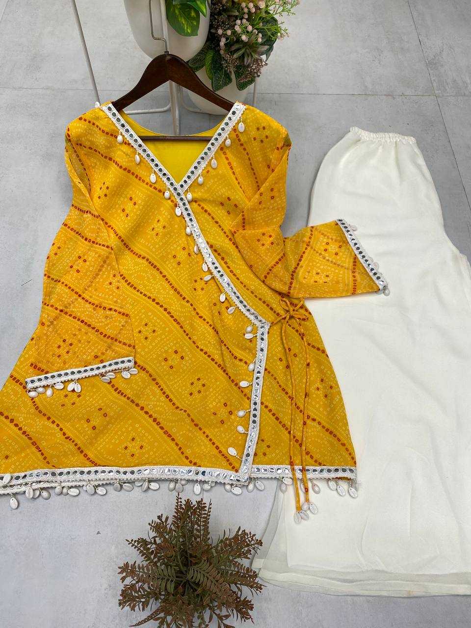 Ynf Georgette RIN110 399 Kurti Wholesale Casual Kurtis Printed Kurtis Bandhani Kurtis Manufacturer- Kapda Export