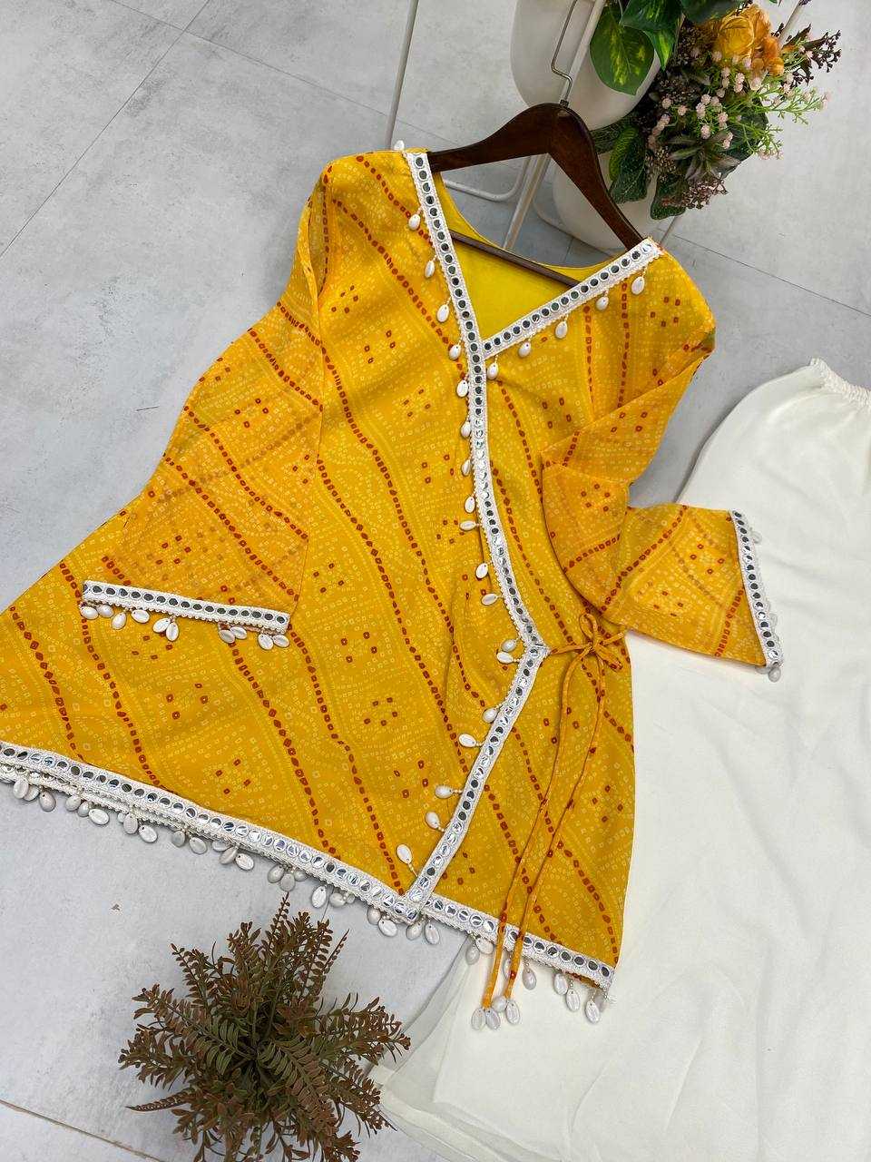 Ynf Georgette RIN110 399 Kurti Wholesale Casual Kurtis Printed Kurtis Bandhani Kurtis Manufacturer- Kapda Export