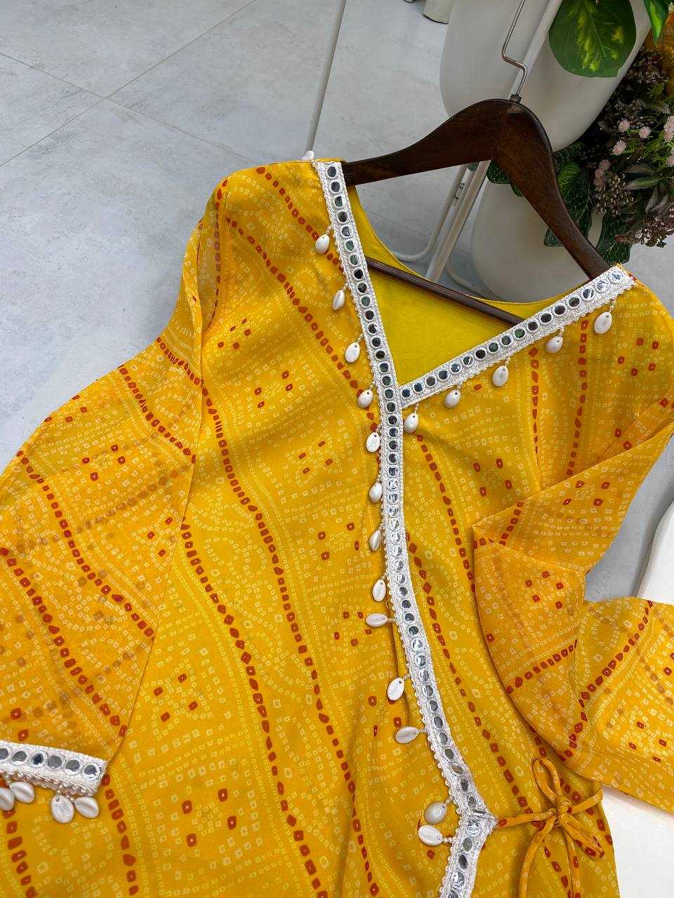 Ynf Georgette RIN110 399 Kurti Wholesale Casual Kurtis Printed Kurtis Bandhani Kurtis Manufacturer- Kapda Export