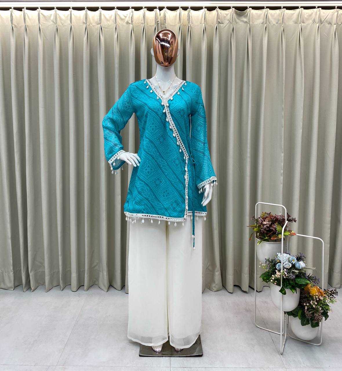 Ynf Georgette RIN110 399 Kurti Wholesale Casual Kurtis Printed Kurtis Bandhani Kurtis Manufacturer- Kapda Export