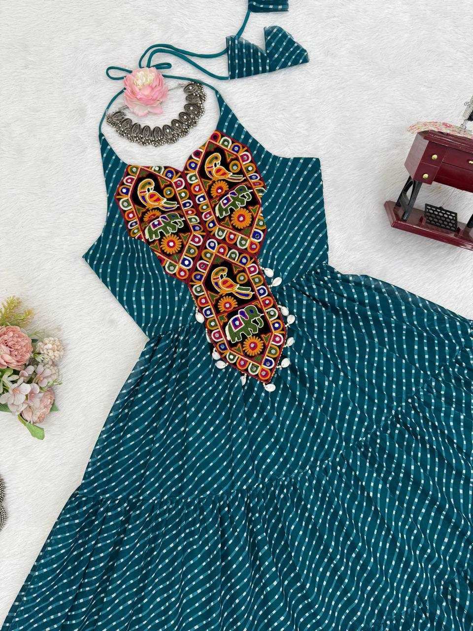 Ynf Georgette RIN133 43 Gowns Wholesale Party Gowns Georgette Gown Blue Gown Manufacturer- Kapda Export