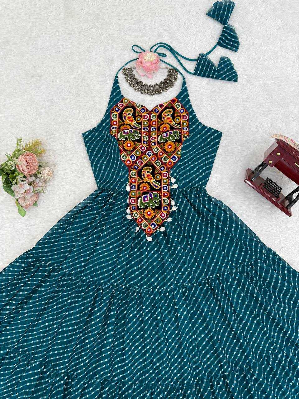 Ynf Georgette RIN133 43 Gowns Wholesale Party Gowns Georgette Gown Blue Gown Manufacturer- Kapda Export