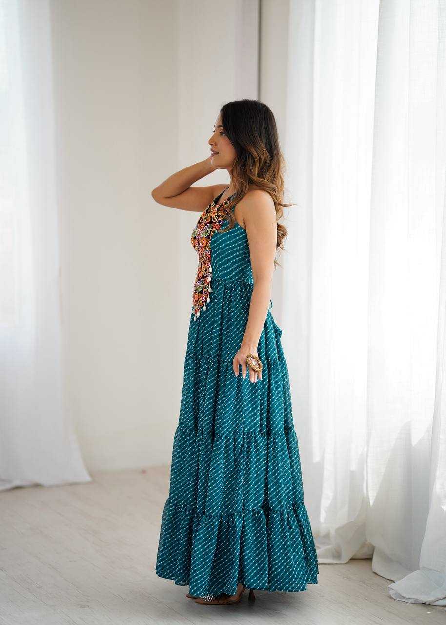 Ynf Georgette RIN133 43 Gowns Wholesale Party Gowns Georgette Gown Blue Gown Manufacturer- Kapda Export