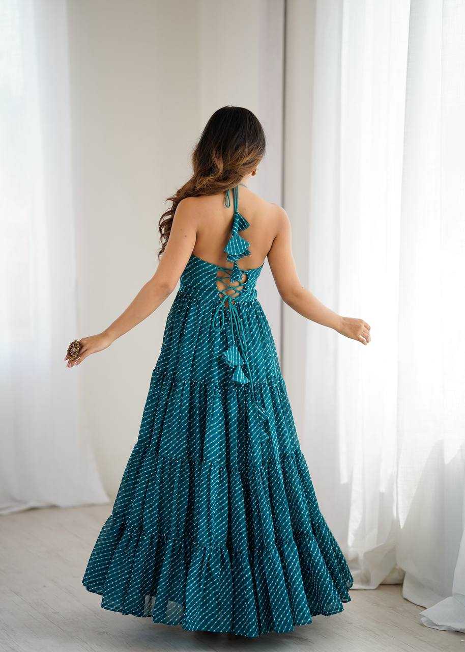 Ynf Georgette RIN133 43 Gowns Wholesale Party Gowns Georgette Gown Blue Gown Manufacturer- Kapda Export