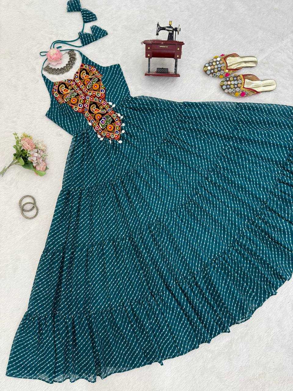 Ynf Georgette RIN133 43 Gowns Wholesale Party Gowns Georgette Gown Blue Gown Manufacturer- Kapda Export