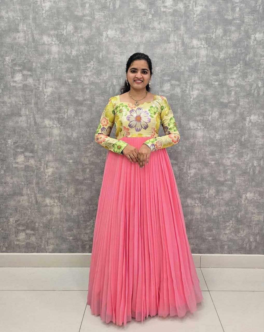 Ynf Georgette RIN157 PB-46 Gowns Wholesale Fancy Gowns Embroidery Gowns Floral Print Gowns Manufacturer- Kapda Export