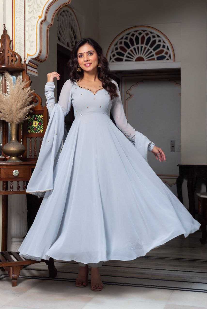Ynf Georgette RIN157 PC-2203 Gowns Plus Size Collections Wholesale Fancy Gowns Long Gowns Simple Gowns Manufacturer- Kapda Export