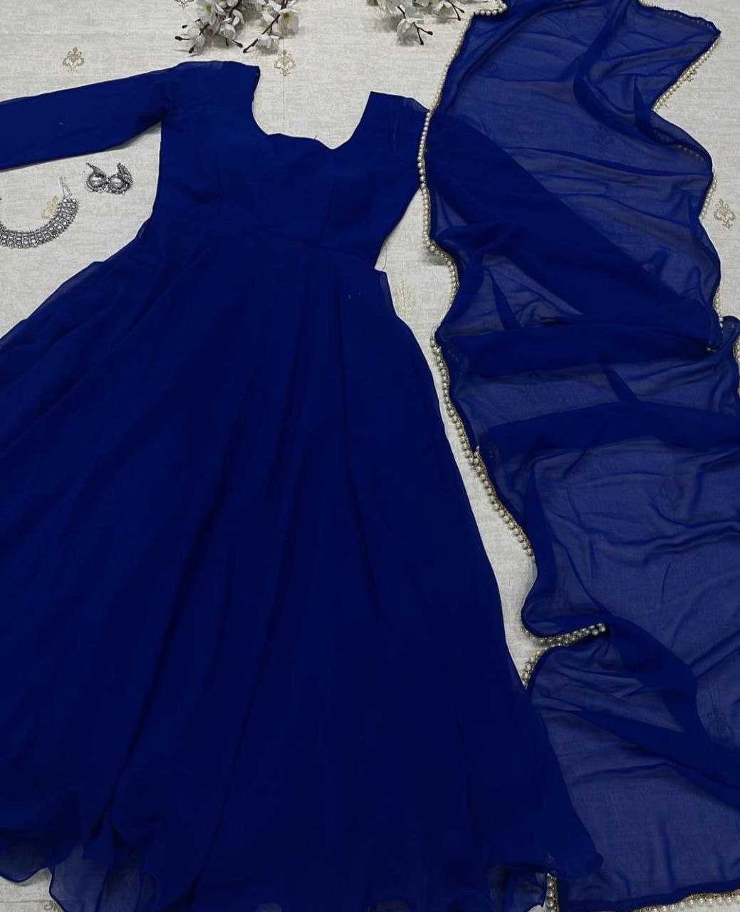 Ynf Georgette RIN157 PC-2213 Gowns Plus Size Collections Wholesale Party Wear Gowns Lace Gowns Simple Gowns Manufacturer- Kapda Export