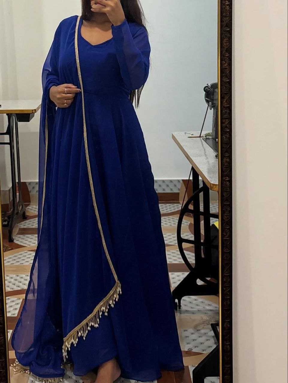 Ynf Georgette RIN157 PC-2217 Gowns Plus Size Collections Wholesale Fancy Gowns Lace Gowns Simple Gowns Manufacturer- Kapda Export