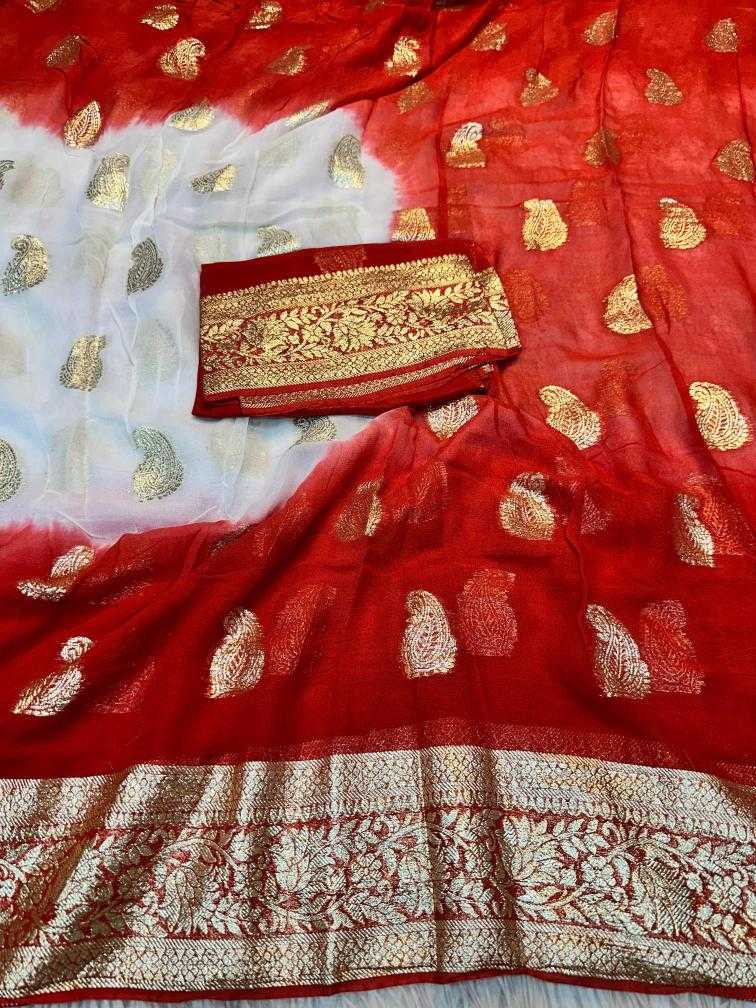 Ynf Georgette RIN198 MAA KALI Sarees Festive Collections Wholesale Georgette Sarees White Sarees Durga Pooja Sarees Manufacturer- Kapda Export