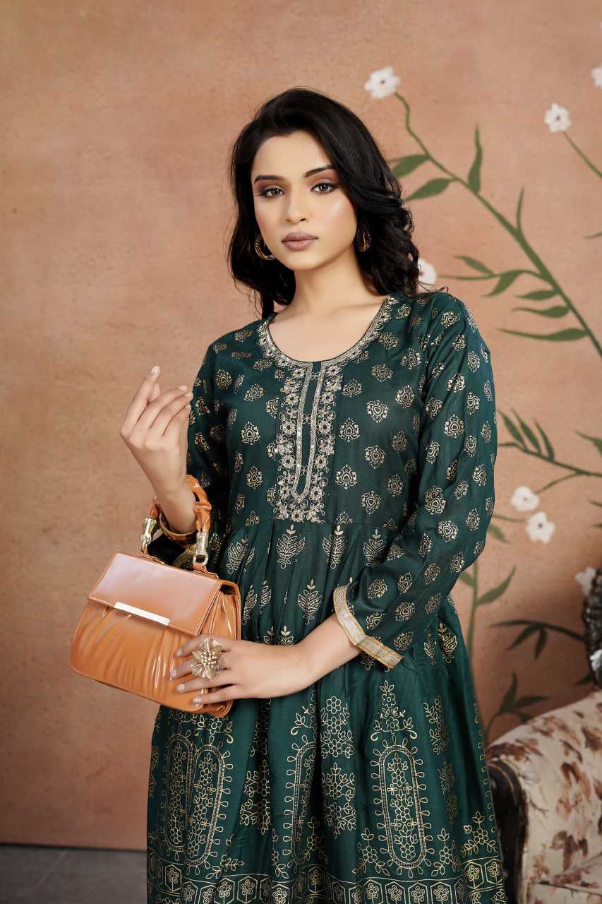 Ynf Heavy Rayon KESH502 102 Gowns Festive Collections Wholesale Embroidery Gowns Party Wear Gowns Simple Gowns Manufacturer- Kapda Export