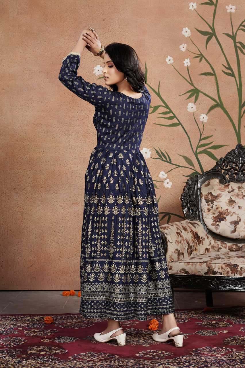 Ynf Heavy Rayon KESH502 102 Gowns Festive Collections Wholesale Embroidery Gowns Party Wear Gowns Simple Gowns Manufacturer- Kapda Export