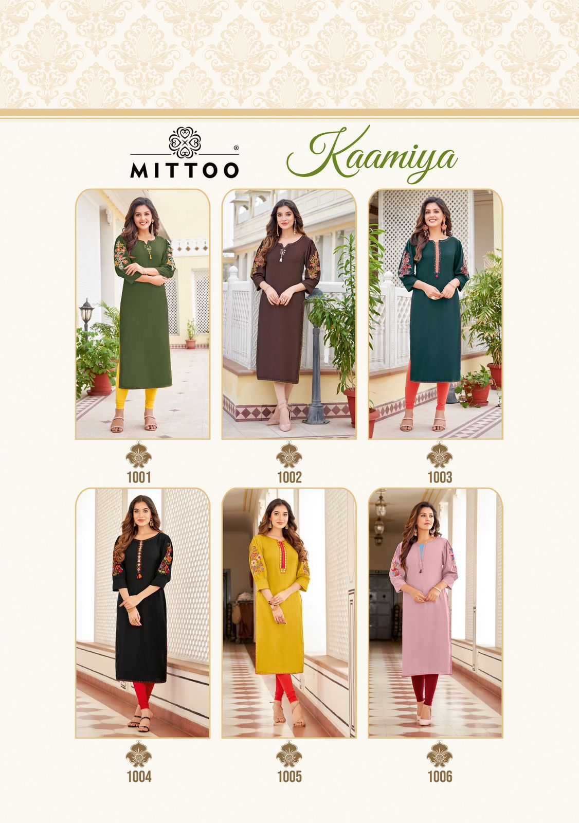 Ynf Heavy Rayon RIN190 MITTOO Kaamiya Setwise Collections Wholesale Kurtis Catalogs Manufacturer- Kapda Export