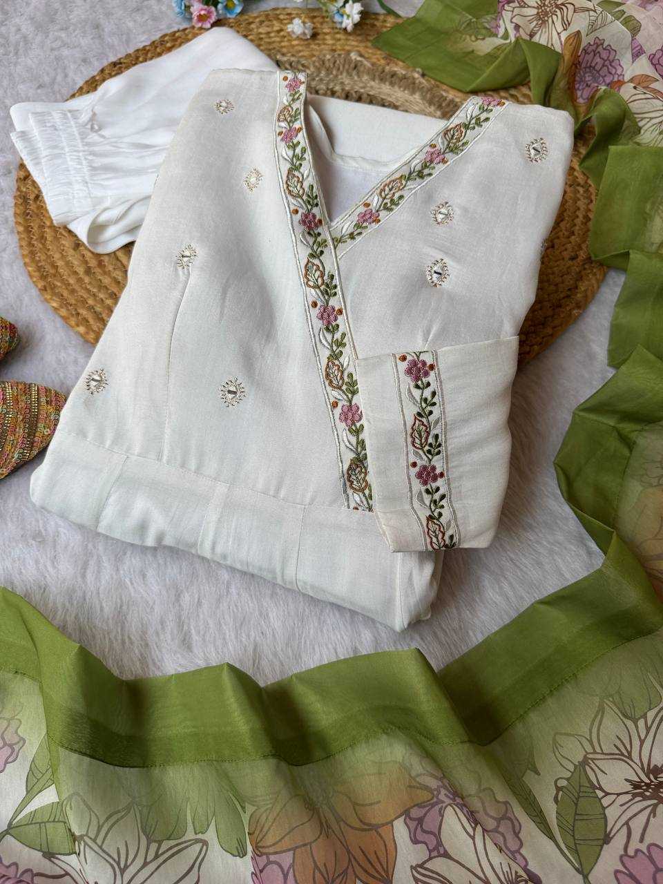 Ynf Heavy Roman Silk KESH513 504 Gowns Wholesale Embroidery Gowns Anarkali Gown White Gown Manufacturer- Kapda Export