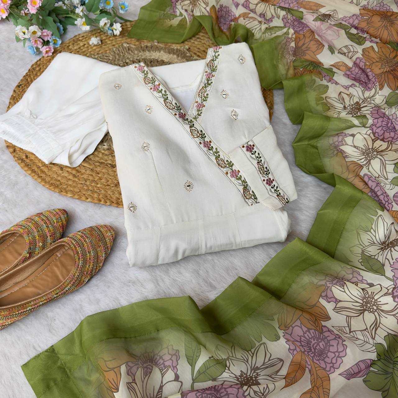 Ynf Heavy Roman Silk KESH513 504 Gowns Wholesale Embroidery Gowns Party Wear Gowns White Gown Manufacturer- Kapda Export