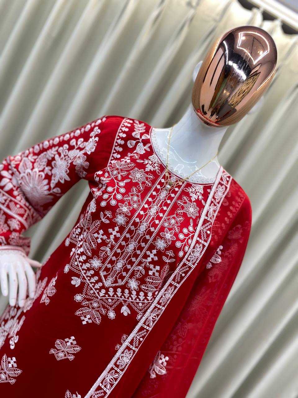 Ynf Heavy Roman Silk RIN110 394 Suits & Dresses Wholesale Sharara Salwar Suits Embroidery Suits Red Salwar Suit Manufacturer- Kapda Export