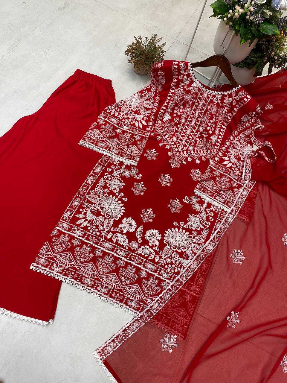 Ynf Heavy Roman Silk RIN110 394 Suits & Dresses Wholesale Sharara Salwar Suits Embroidery Suits Red Salwar Suit Manufacturer- Kapda Export