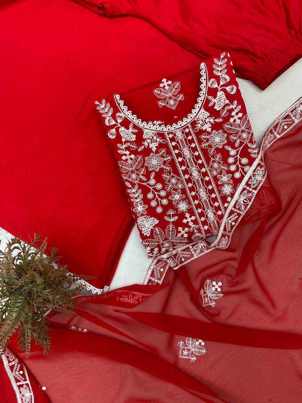 Ynf Heavy Roman Silk RIN110 394 Suits & Dresses Wholesale Sharara Salwar Suits Embroidery Suits Red Salwar Suit Manufacturer- Kapda Export