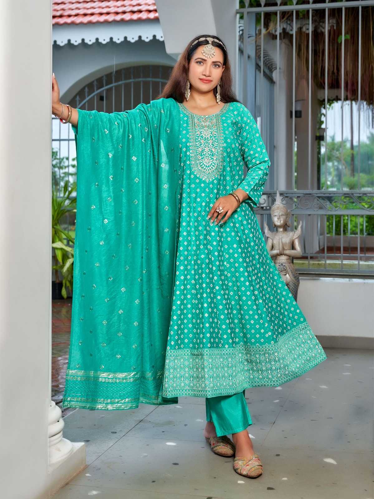 Ynf Heavy Roman Silk RIN190 EMILY Setwise Collections Wholesale Gowns Catalogs Manufacturer- Kapda Export