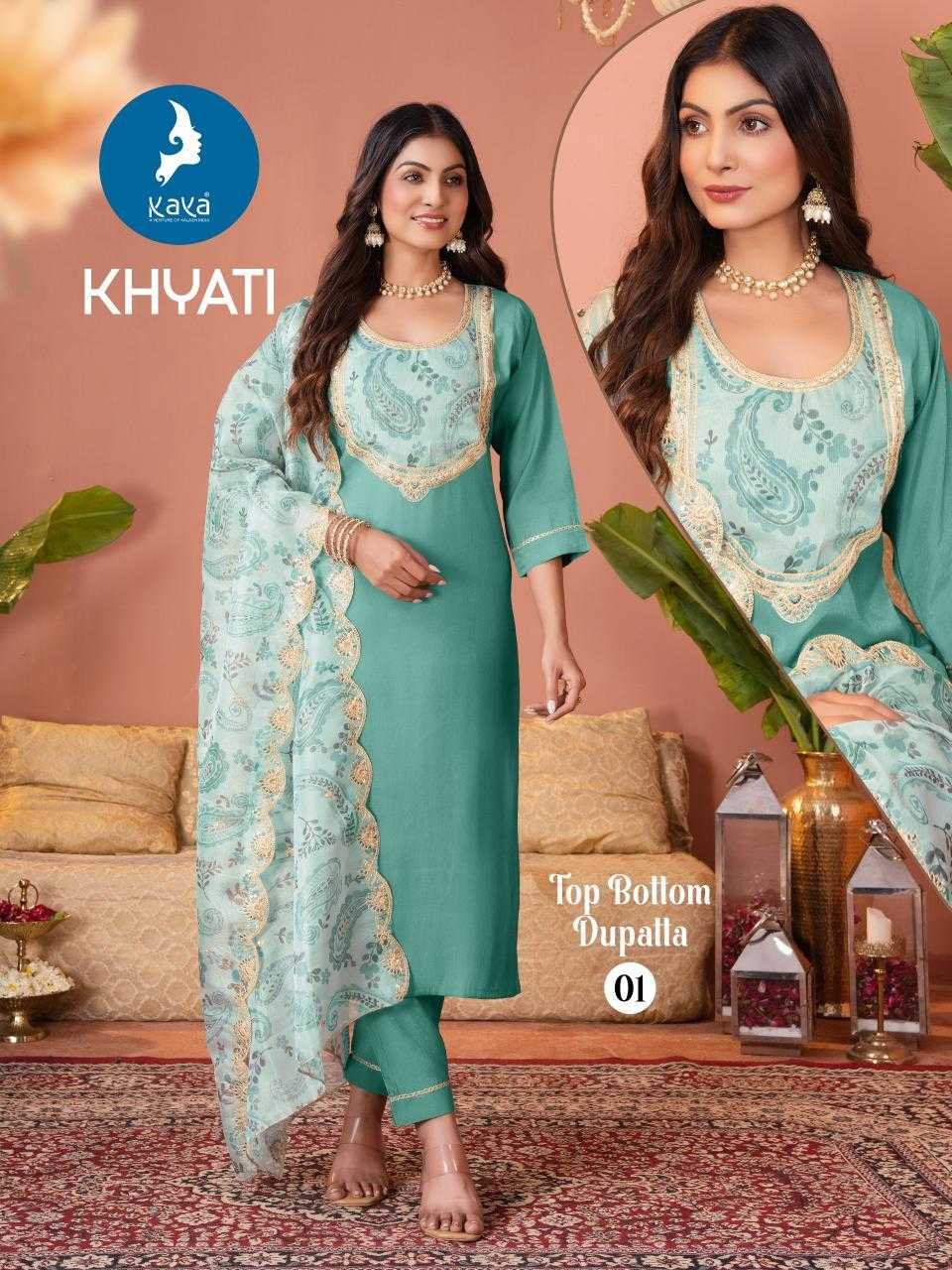 Ynf Heavy Roman Silk RIN190 KAYA KURTI KHYATI Setwise Collections Wholesale Kurtis Catalogs Manufacturer- Kapda Export