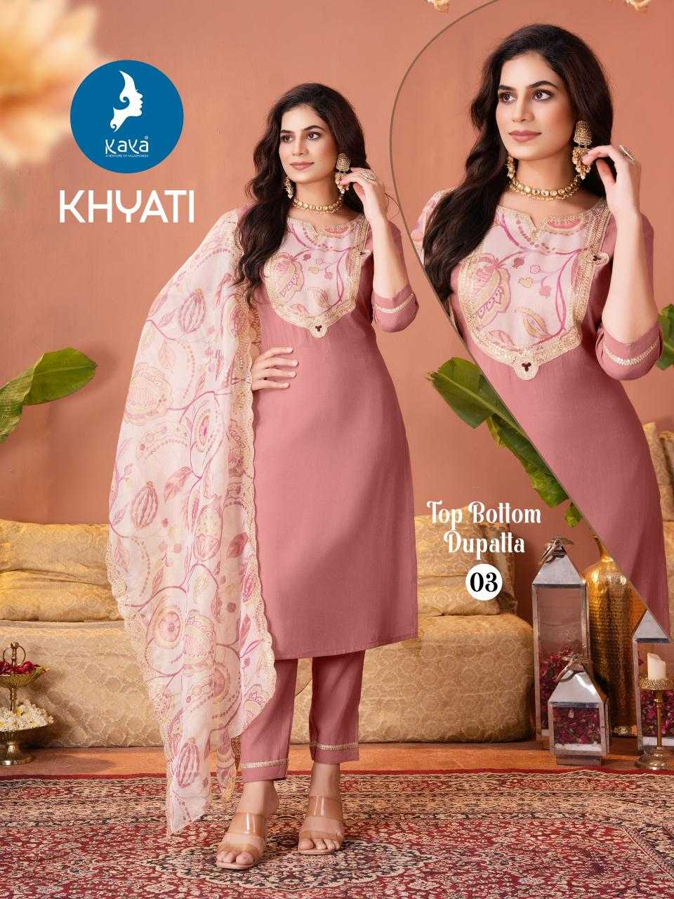 Ynf Heavy Roman Silk RIN190 KAYA KURTI KHYATI Setwise Collections Wholesale Kurtis Catalogs Manufacturer- Kapda Export