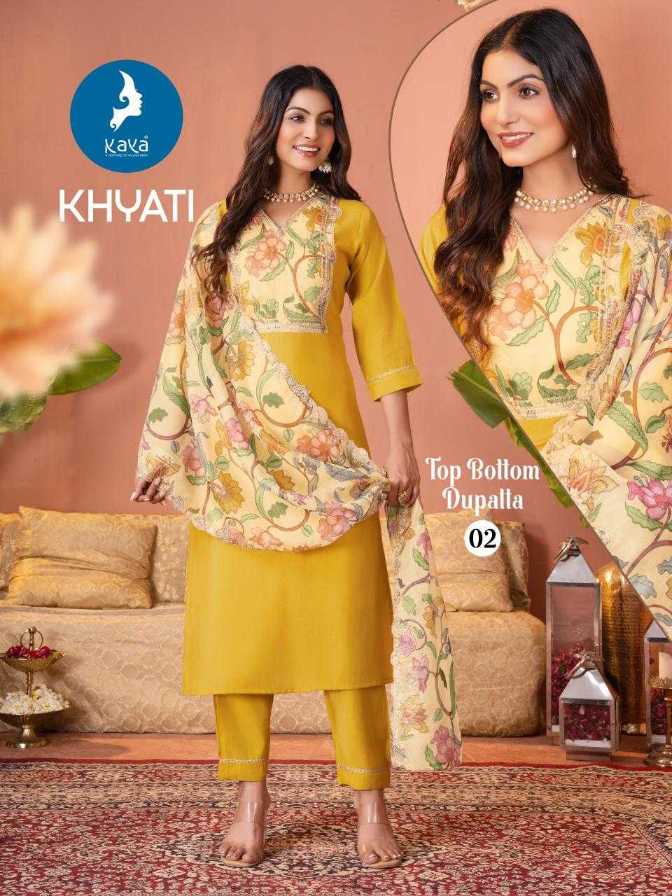 Ynf Heavy Roman Silk RIN190 KAYA KURTI KHYATI Setwise Collections Wholesale Kurtis Catalogs Manufacturer- Kapda Export