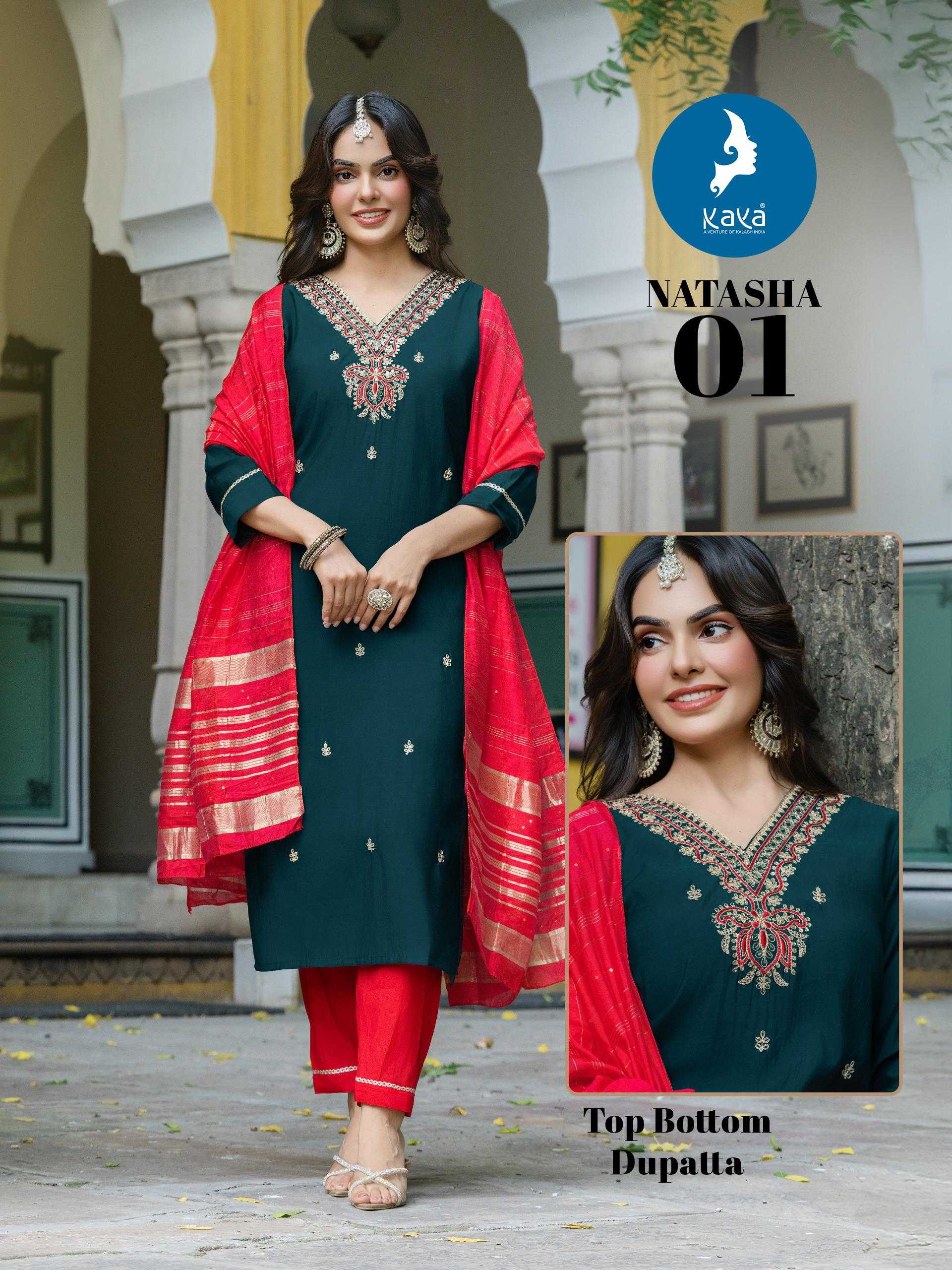 Ynf Heavy Roman Silk RIN190 KAYA KURTI NATASHA Setwise Collections Wholesale Kurtis Catalogs Manufacturer- Kapda Export