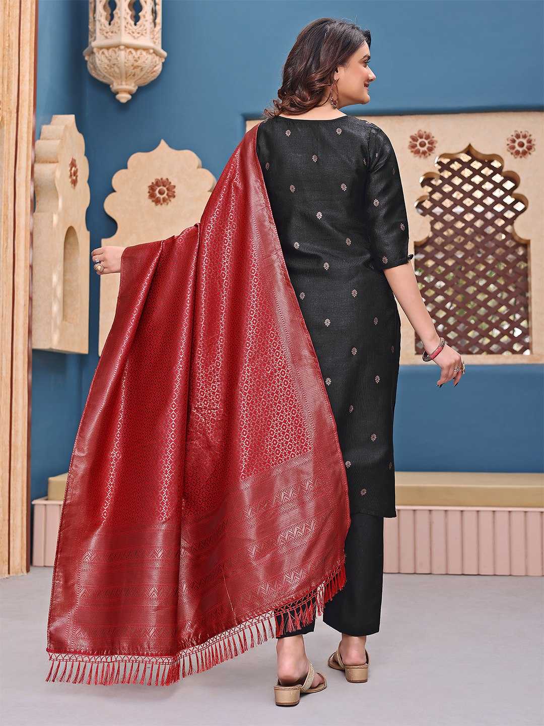 Ynf Jacquard KESH334 Nayab Kurti Wholesale Casual Kurtis Ethnic Kurtis Black Kurtis Manufacturer- Kapda Export