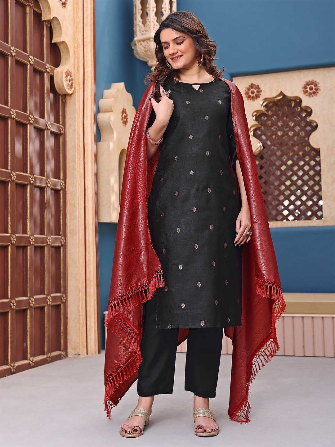 Ynf Jacquard KESH334 Nayab Kurti Wholesale Casual Kurtis Ethnic Kurtis Black Kurtis Manufacturer- Kapda Export