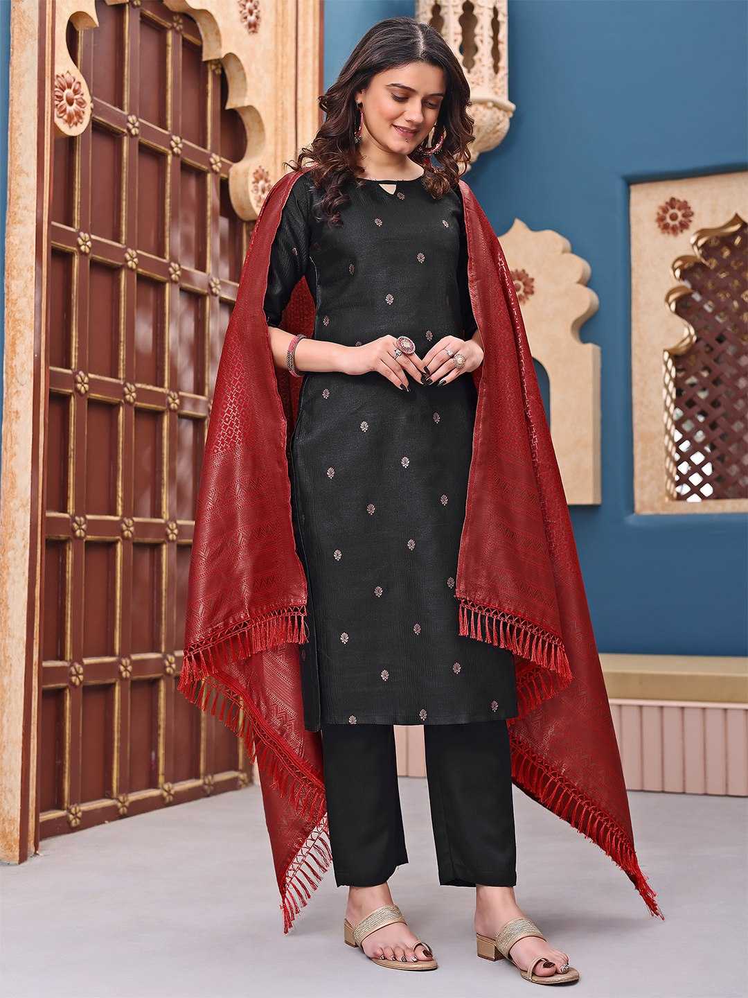 Ynf Jacquard KESH334 Nayab Kurti Wholesale Casual Kurtis Ethnic Kurtis Black Kurtis Manufacturer- Kapda Export