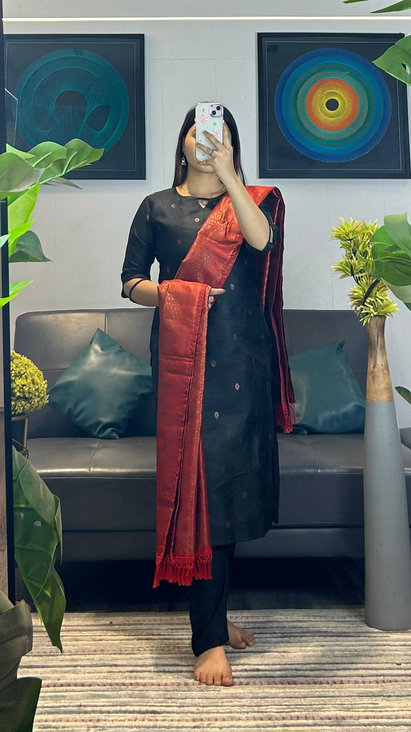 Ynf Jacquard KESH334 Nayab Kurti Wholesale Casual Kurtis Ethnic Kurtis Black Kurtis Manufacturer- Kapda Export