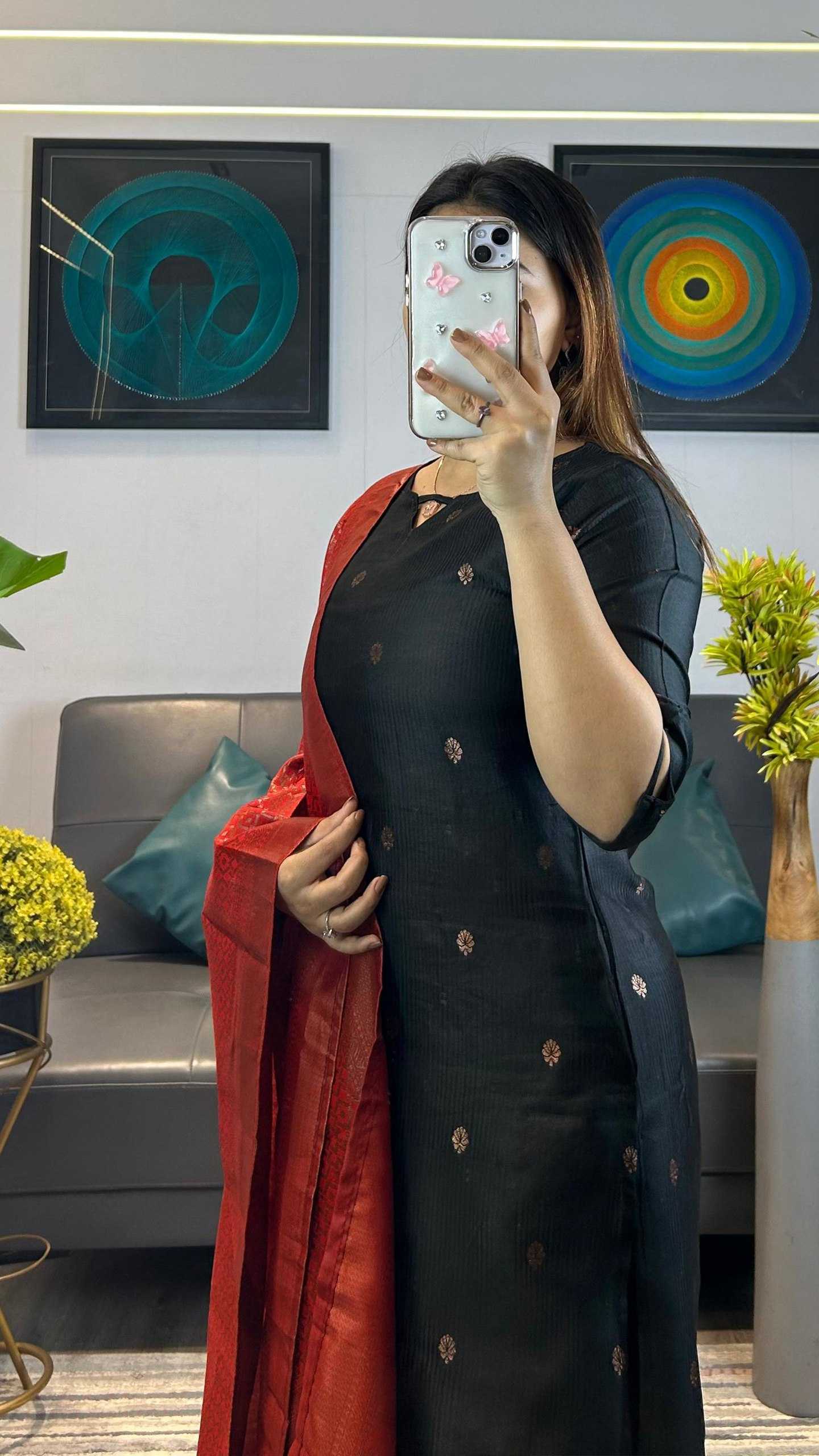 Ynf Jacquard KESH334 Nayab Kurti Wholesale Casual Kurtis Ethnic Kurtis Black Kurtis Manufacturer- Kapda Export