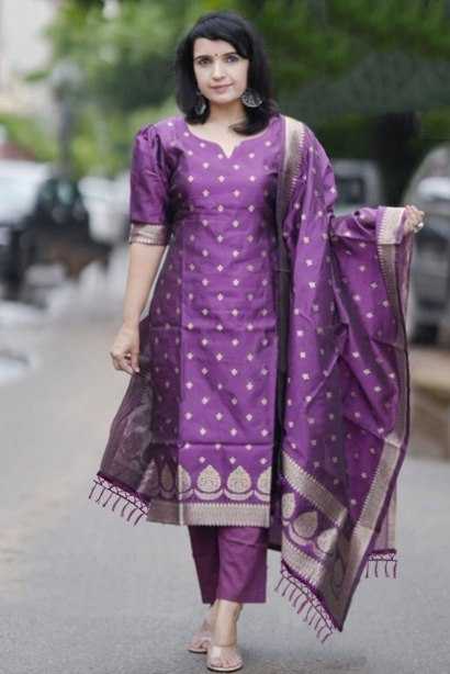 Ynf Jacquard KESH334 Rippal Kurti Wholesale Kurti Bottom With Dupatta Fancy Kurti Purple Kurtis Manufacturer- Kapda Export