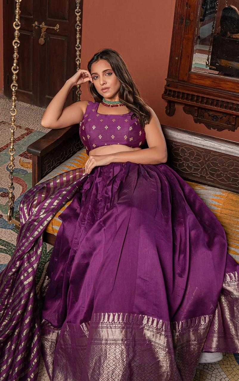 Ynf Jacquard KESH334 Vardhman Lehengas Wholesale Fancy Lehenga Embroidered Lehenga Purple Lehenga Manufacturer- Kapda Export
