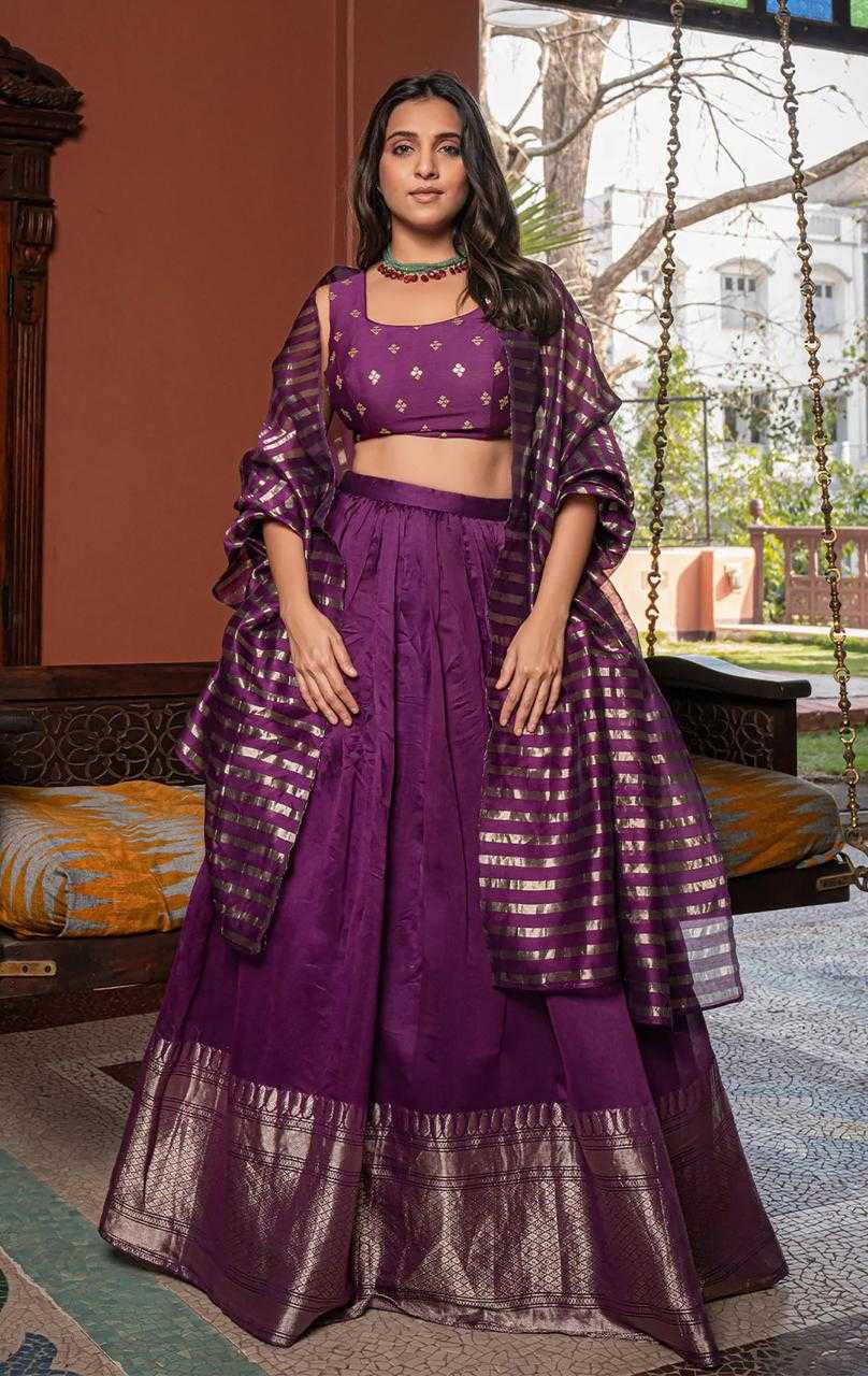 Ynf Jacquard KESH334 Vardhman Lehengas Wholesale Fancy Lehenga Embroidered Lehenga Purple Lehenga Manufacturer- Kapda Export
