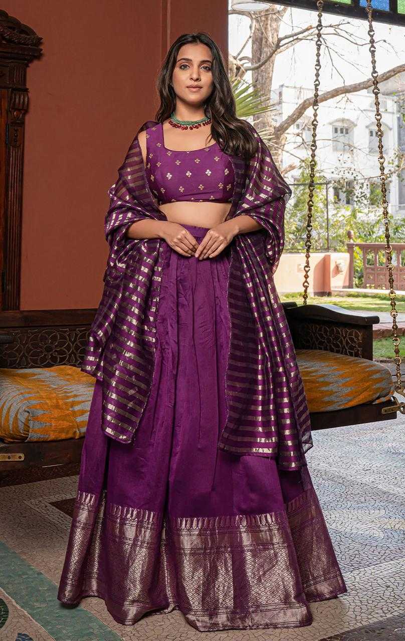 Ynf Jacquard KESH334 Vardhman Lehengas Wholesale Fancy Lehenga Embroidered Lehenga Purple Lehenga Manufacturer- Kapda Export