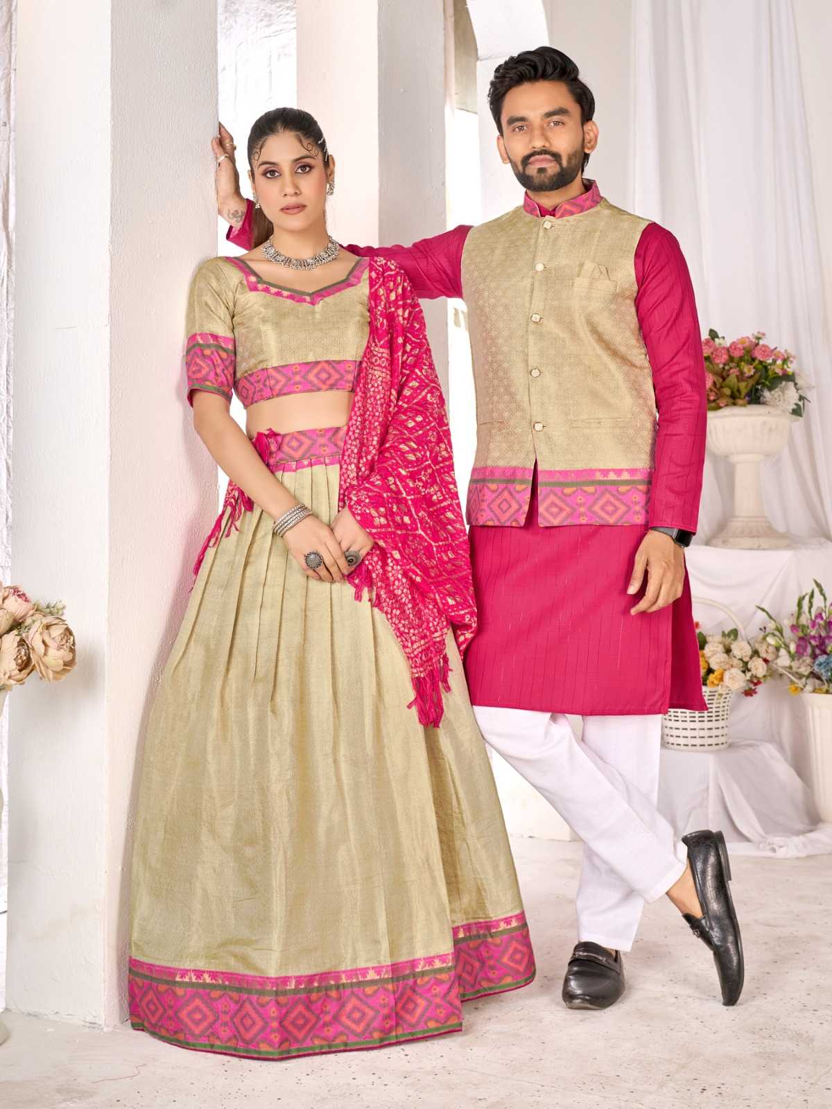 Ynf Jequard Silk KESH530 HW Couple Couple Wear Plus Size Collections Wholesale Couple Matching Ethnic Outfits Festive Matching Couple Dresses Party Wear Couple Ethnic Collection Manufacturer- Kapda Export