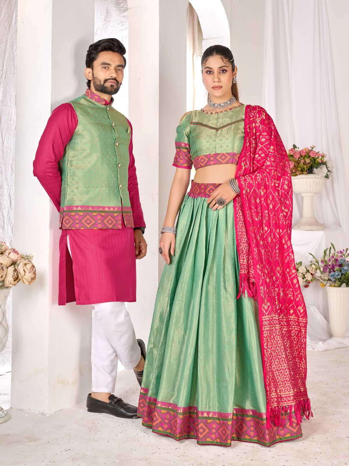 Ynf Jequard Silk KESH530 HW Couple Couple Wear Plus Size Collections Wholesale Couple Matching Ethnic Outfits Festive Matching Couple Dresses Party Wear Couple Ethnic Collection Manufacturer- Kapda Export