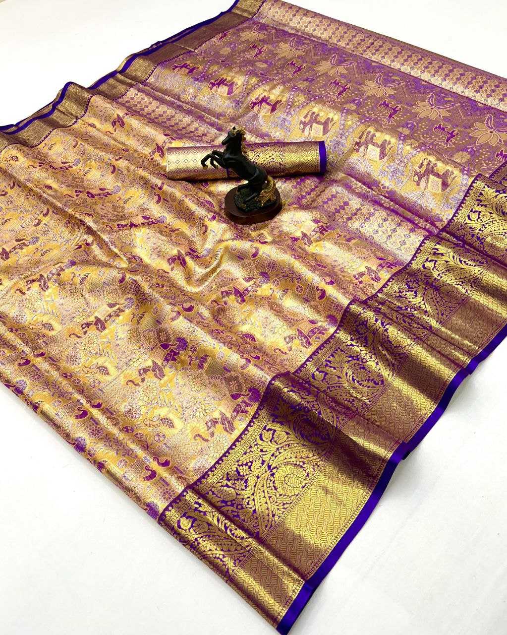 Ynf Kanjivaram Silk RIN209 KAITHI Silk Sarees Wholesale Traditional Silk Sarees Zari Border Silk Sarees Kanchipuram Silk Sarees Manufacturer- Kapda Export