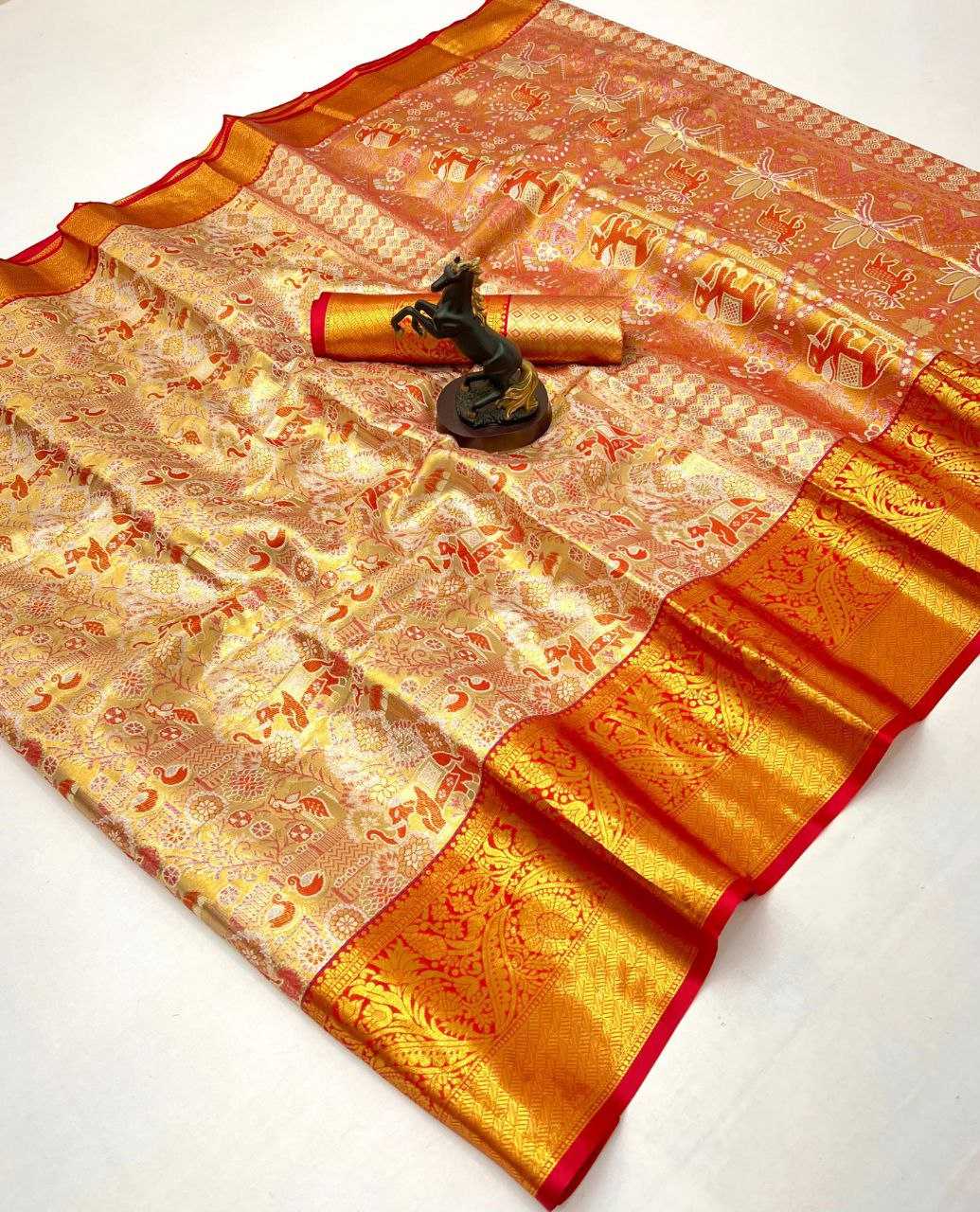 Ynf Kanjivaram Silk RIN209 KAITHI Silk Sarees Wholesale Traditional Silk Sarees Zari Border Silk Sarees Kanchipuram Silk Sarees Manufacturer- Kapda Export
