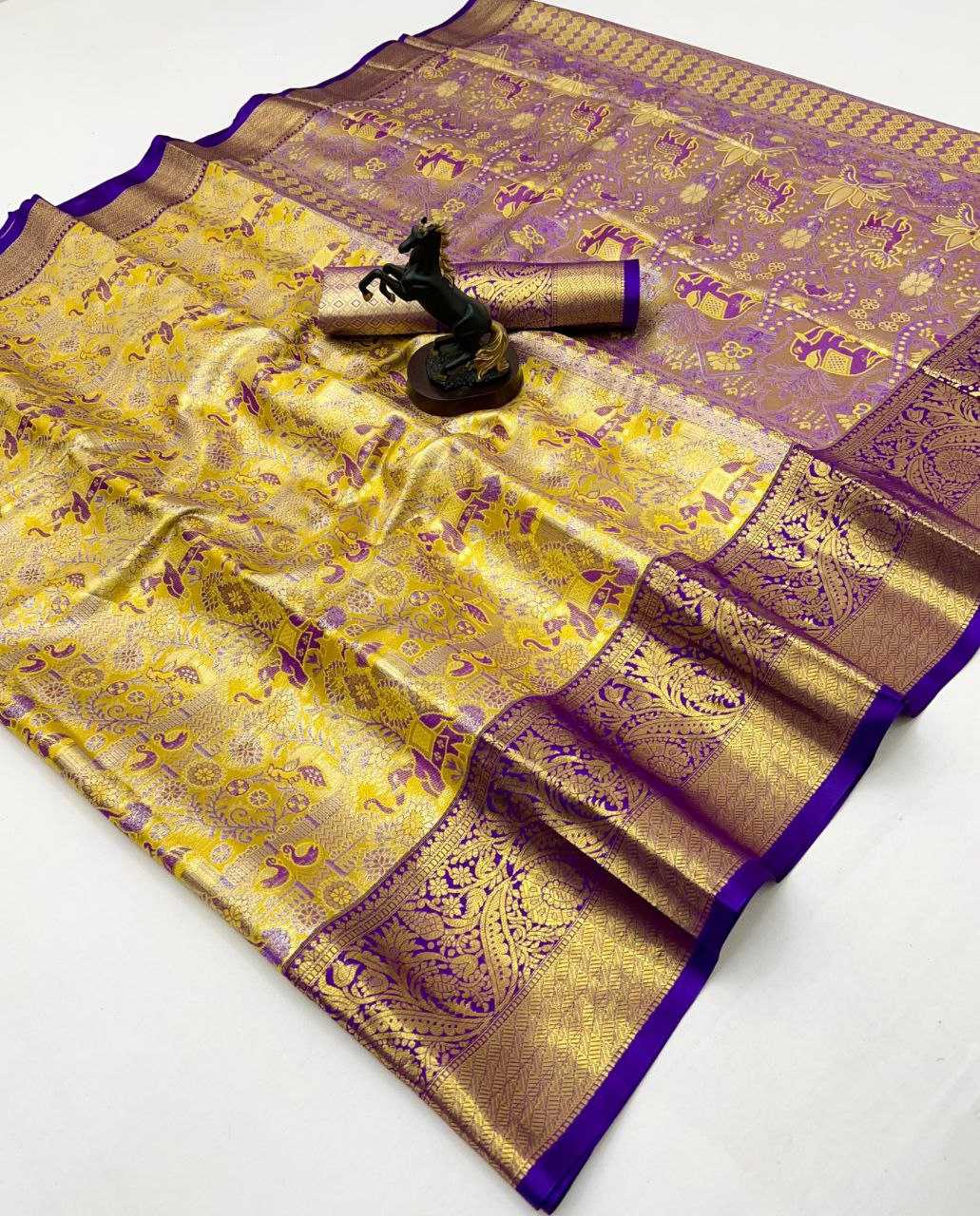 Ynf Kanjivaram Silk RIN209 KAITHI Silk Sarees Wholesale Traditional Silk Sarees Zari Border Silk Sarees Kanchipuram Silk Sarees Manufacturer- Kapda Export