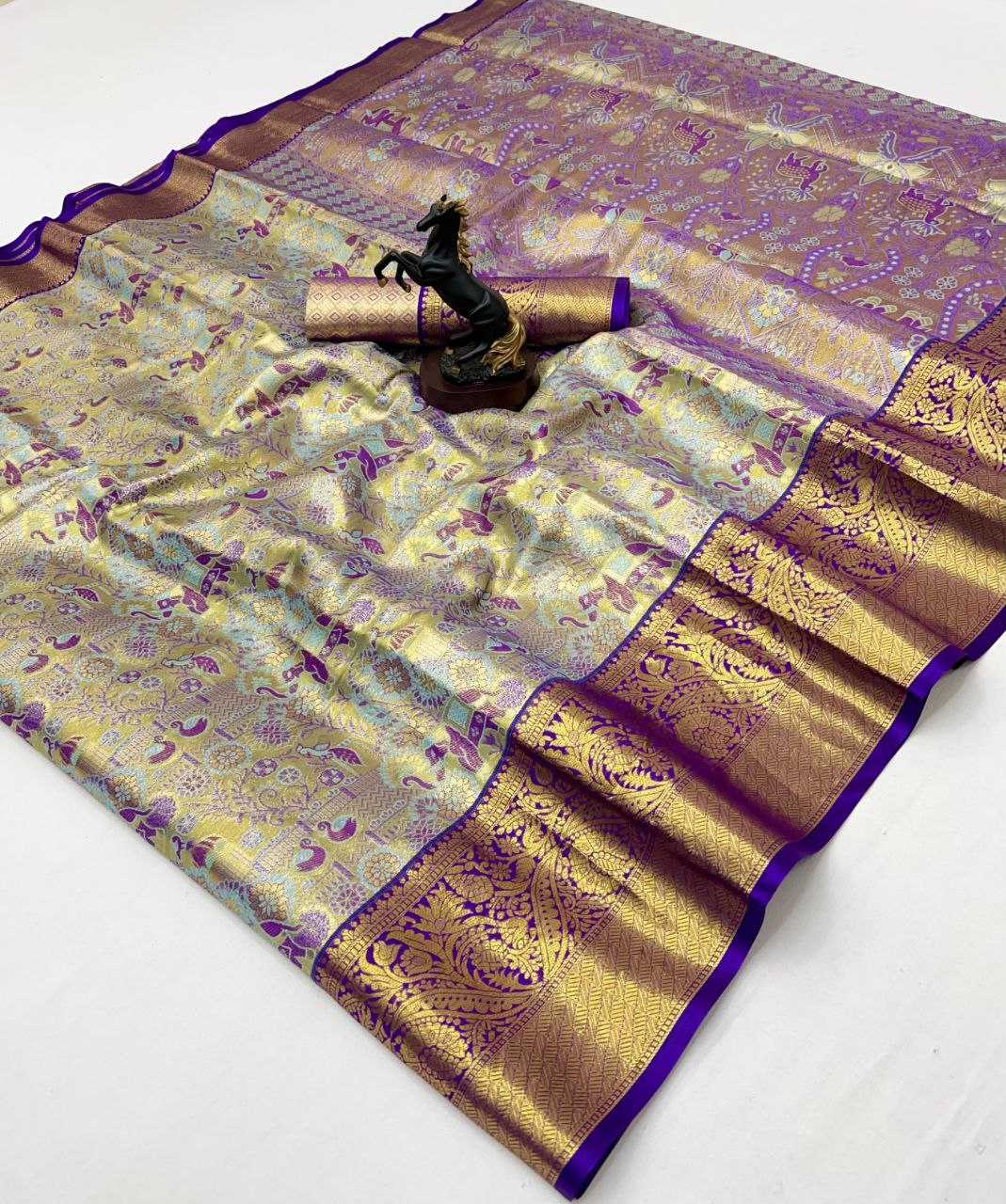 Ynf Kanjivaram Silk RIN209 KAITHI Silk Sarees Wholesale Traditional Silk Sarees Zari Border Silk Sarees Kanchipuram Silk Sarees Manufacturer- Kapda Export