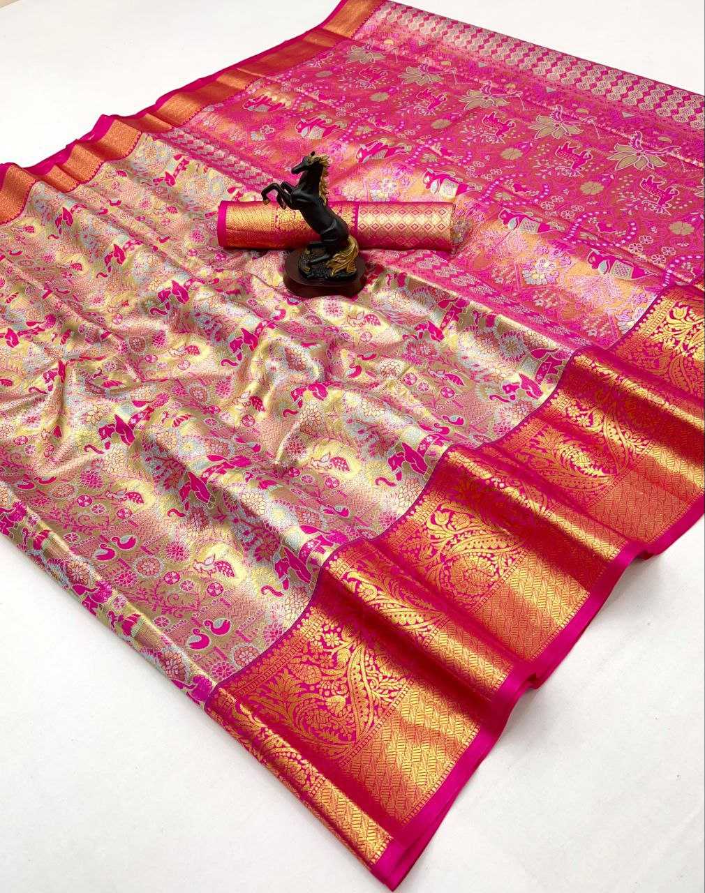 Ynf Kanjivaram Silk RIN209 KAITHI Silk Sarees Wholesale Traditional Silk Sarees Zari Border Silk Sarees Kanchipuram Silk Sarees Manufacturer- Kapda Export